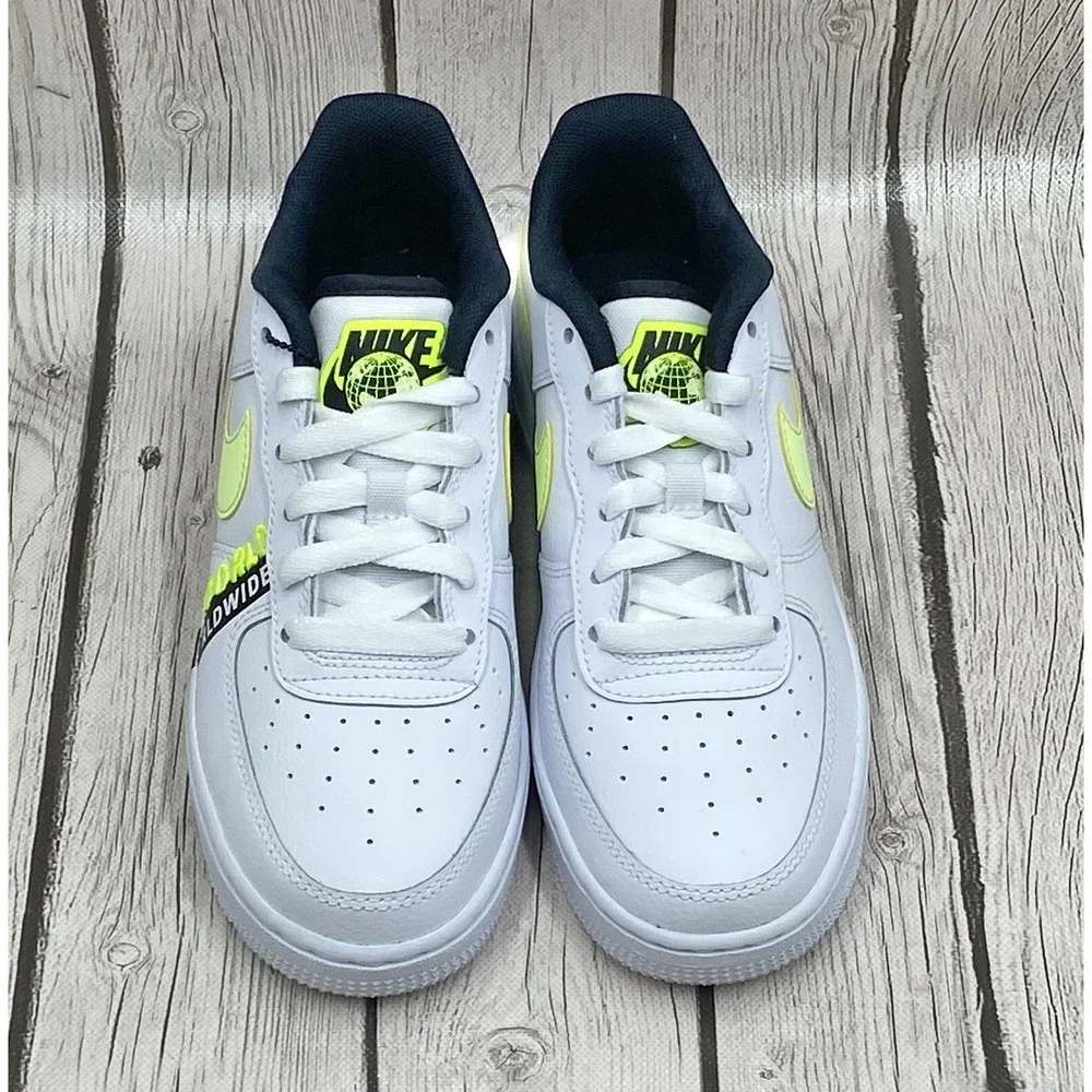 Nike Air Force 1 LV8 GS Worldwide Pack White Barely Volt Size 4Y CN8536‑100
